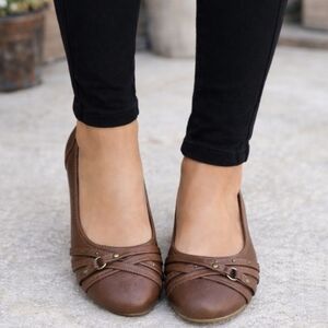 Jellypop Believe Rustic Boho Vegan Leather Comfort Ballet Flats 7M